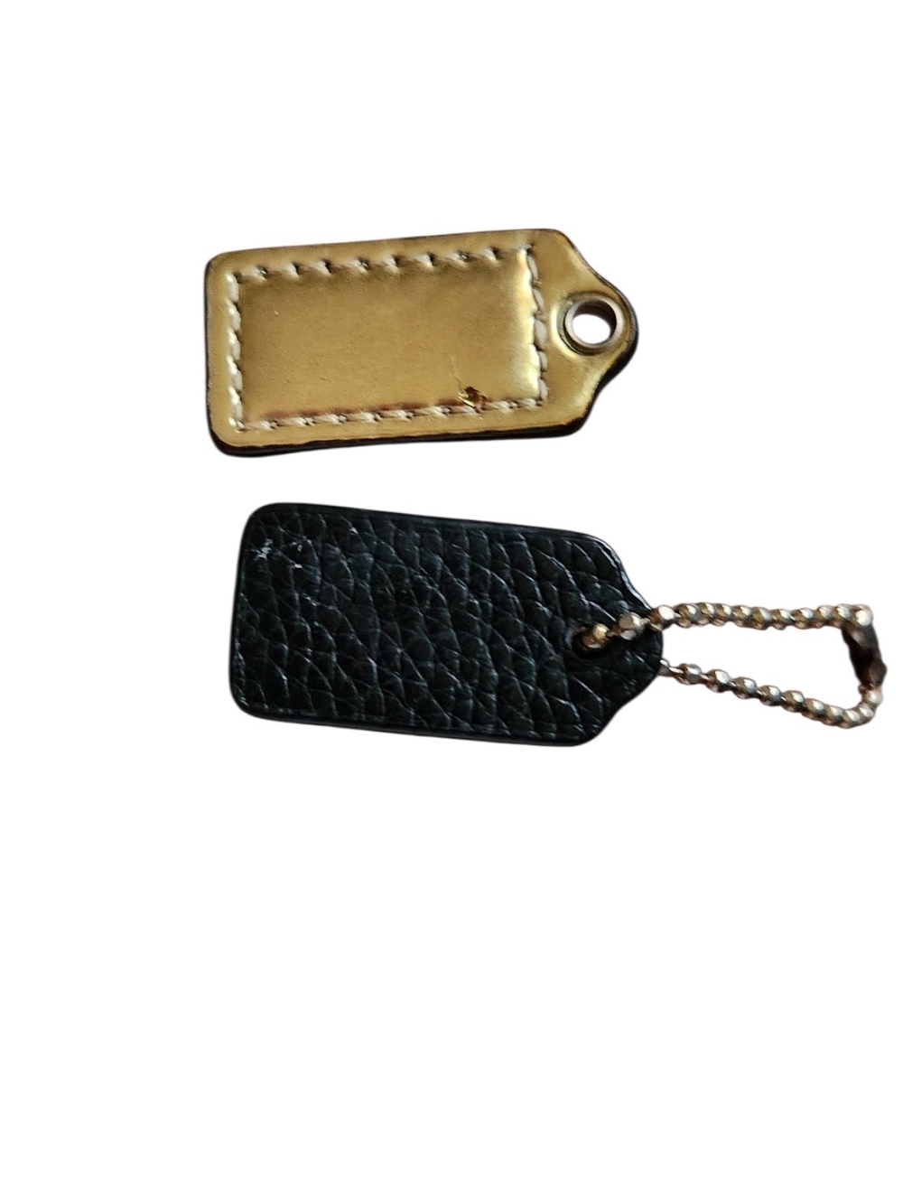 Coach Two-Tag Key & Card Holder in Black and Gold - Picture 4 of 4